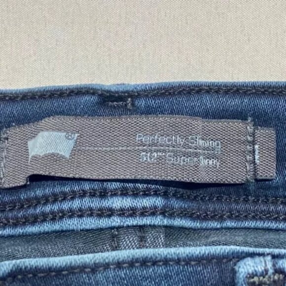 Levi's 512 Jeans Perfectly Slimming Super Skinny Blue Denim Women's 4 GUC - Picture 11 of 13
